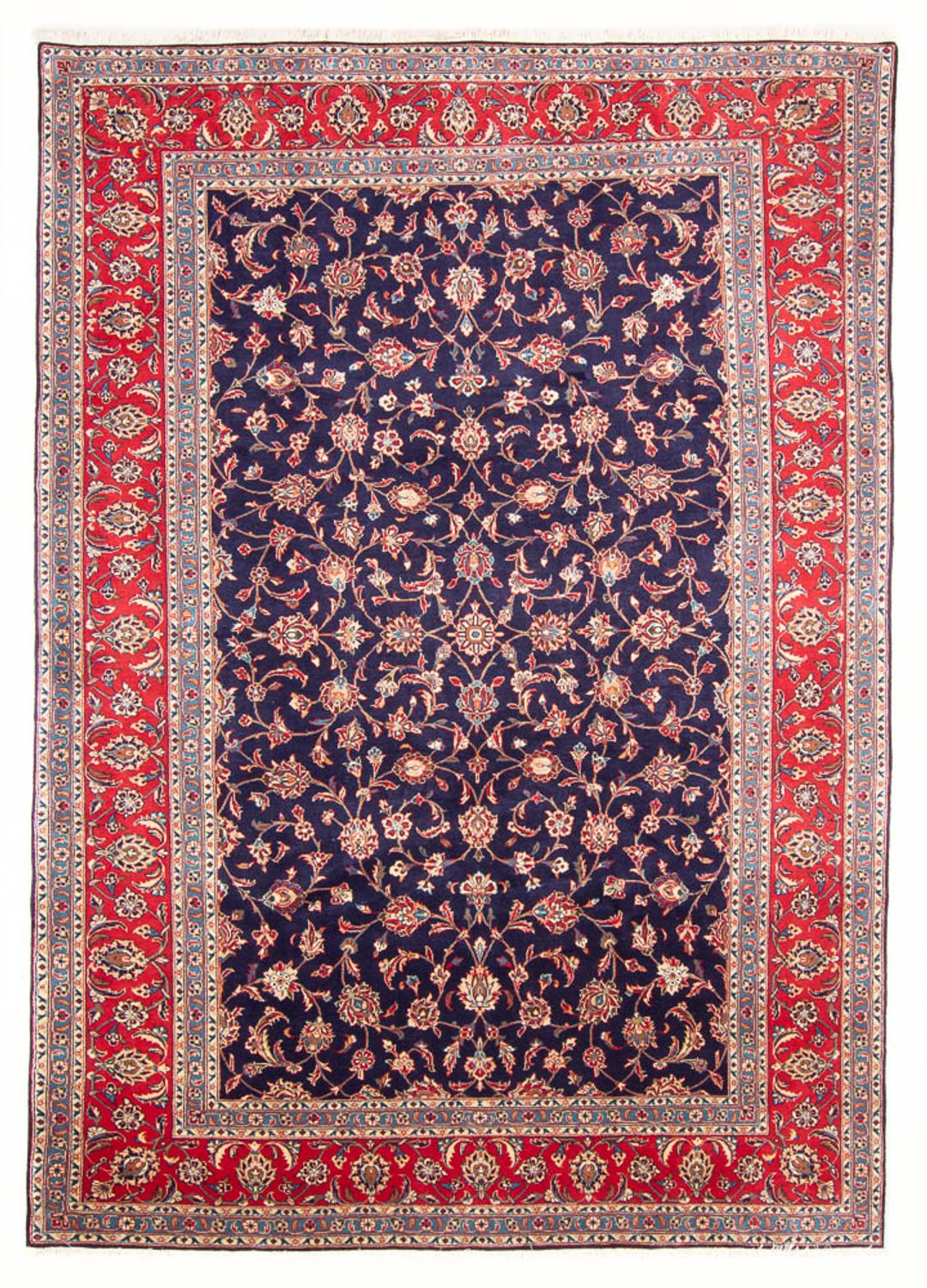 Tapis persan - Keshan - 295 x 200 cm - bleu foncé