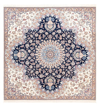 Tapis persan - Nain - Premium carré  - 212 x 212 cm - bleu foncé