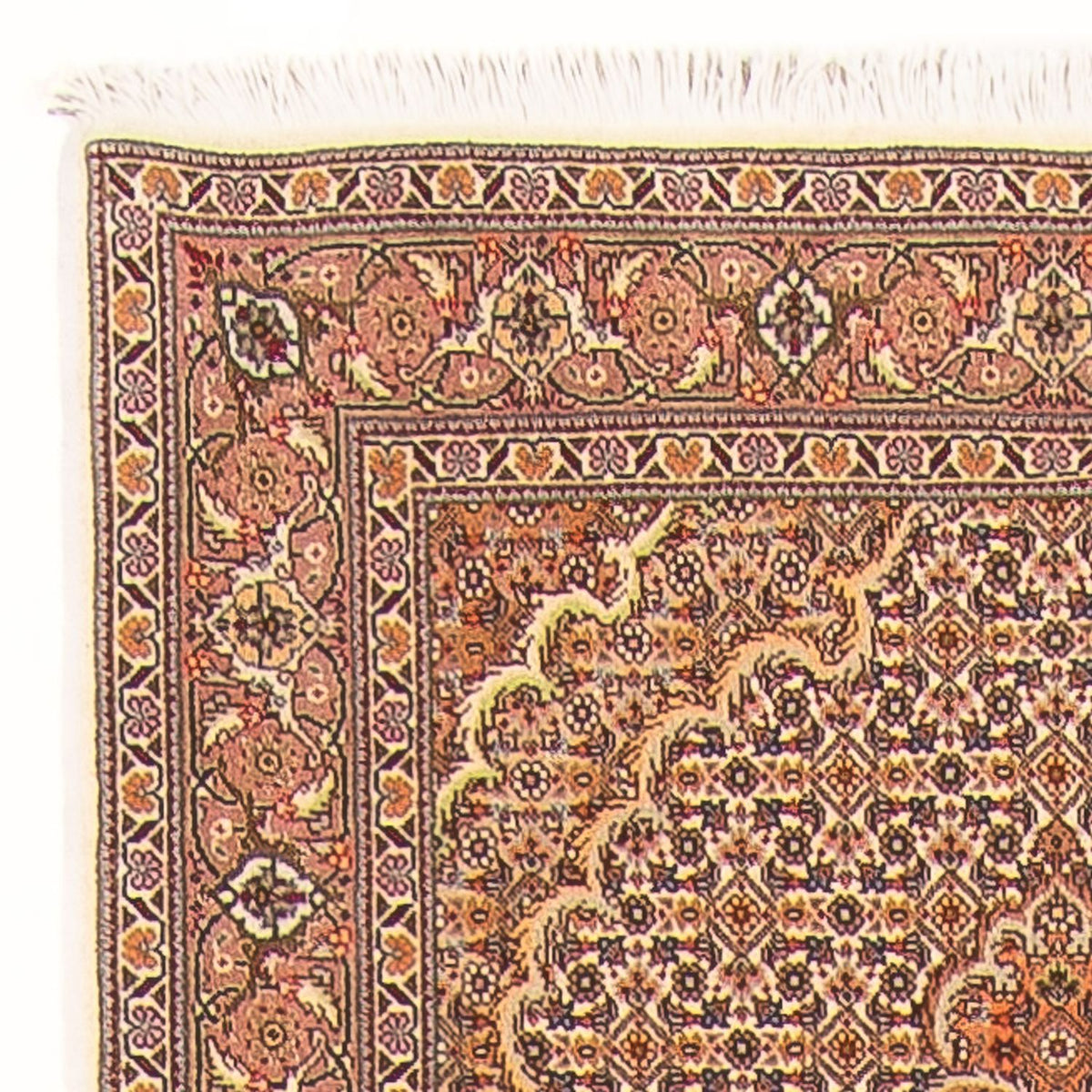 Tapis de couloir Tapis persan - Tabriz - Royal - 407 x 78 cm - beige
