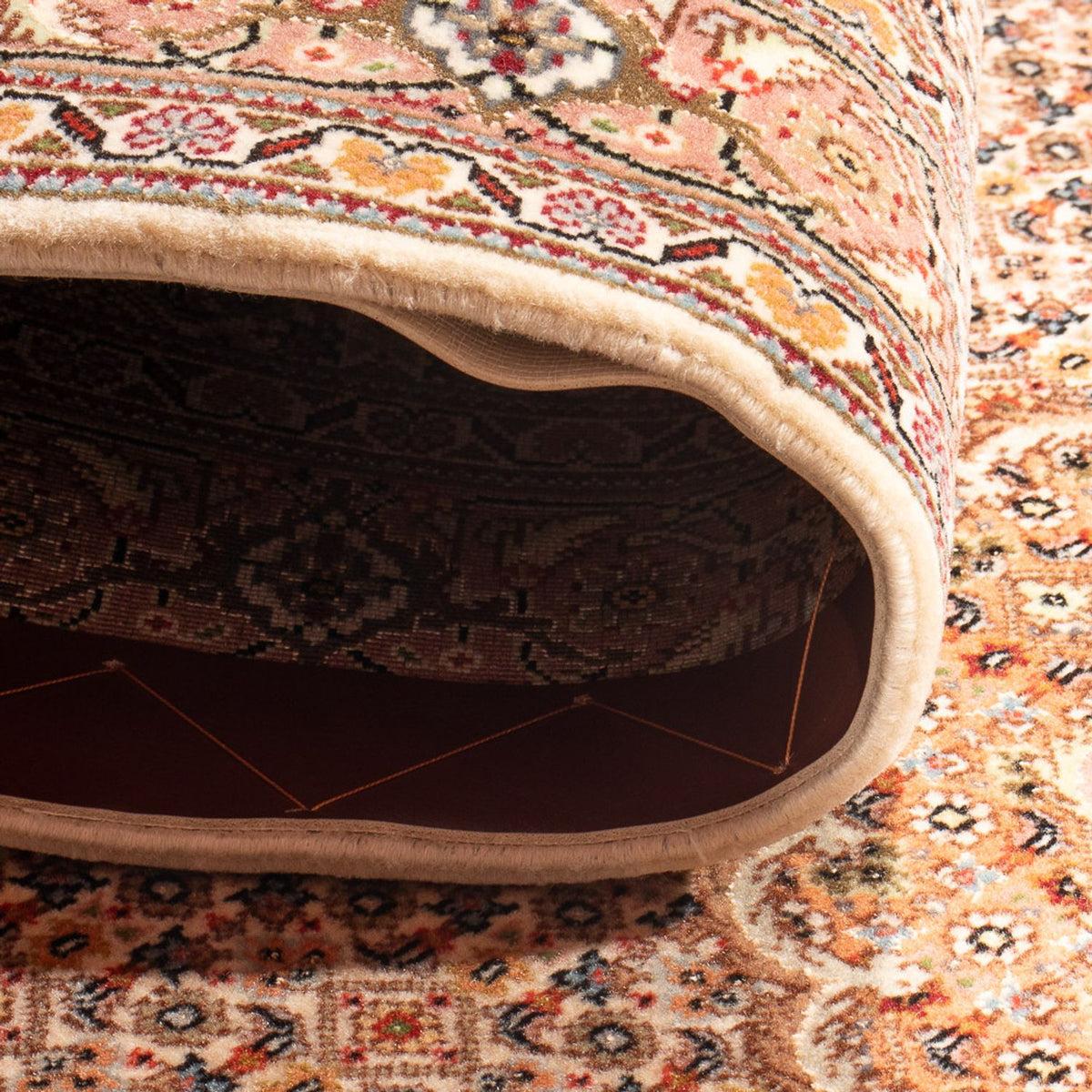 Tapis de couloir Tapis persan - Tabriz - Royal - 407 x 78 cm - beige