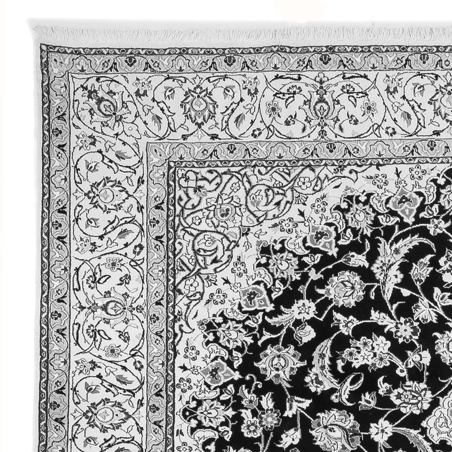 Tapis persan - Nain - 304 x 200 cm - bleu foncé