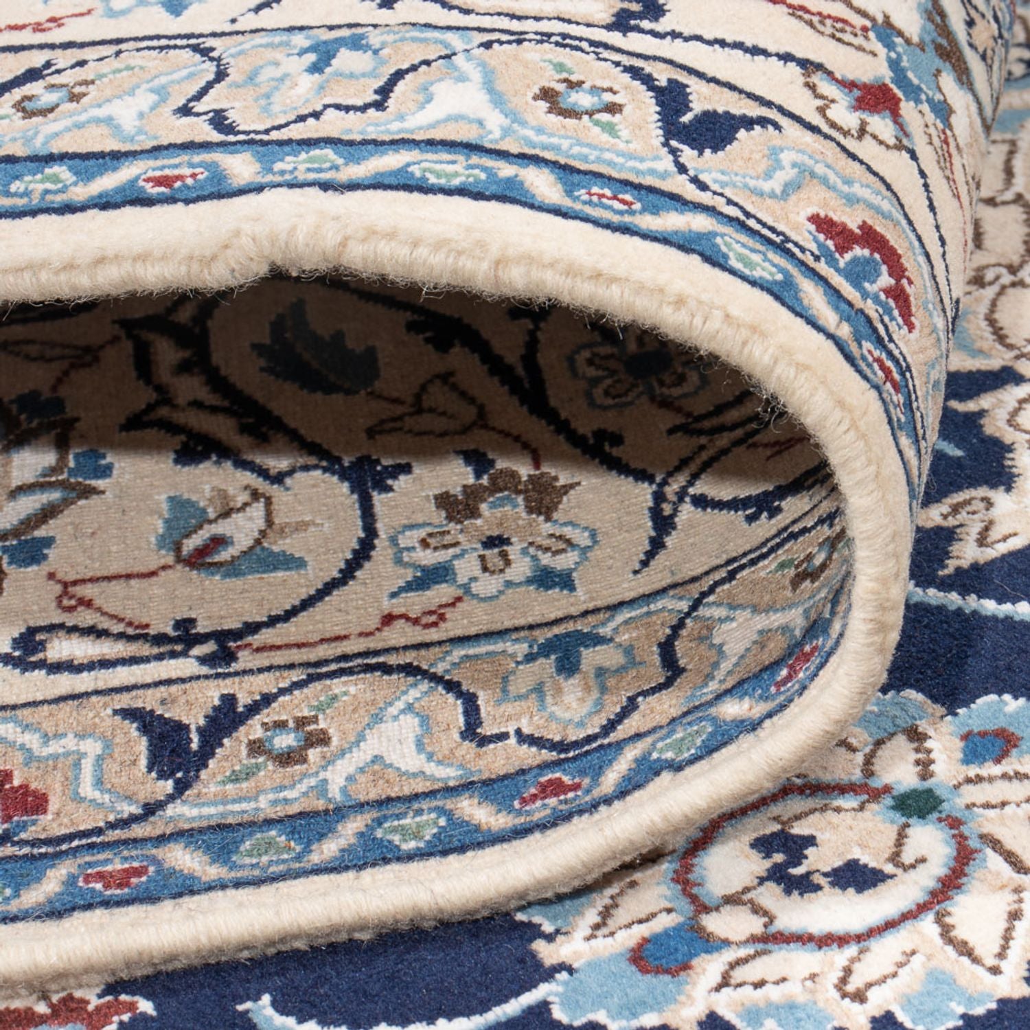 Tapis persan - Nain - 304 x 200 cm - bleu foncé