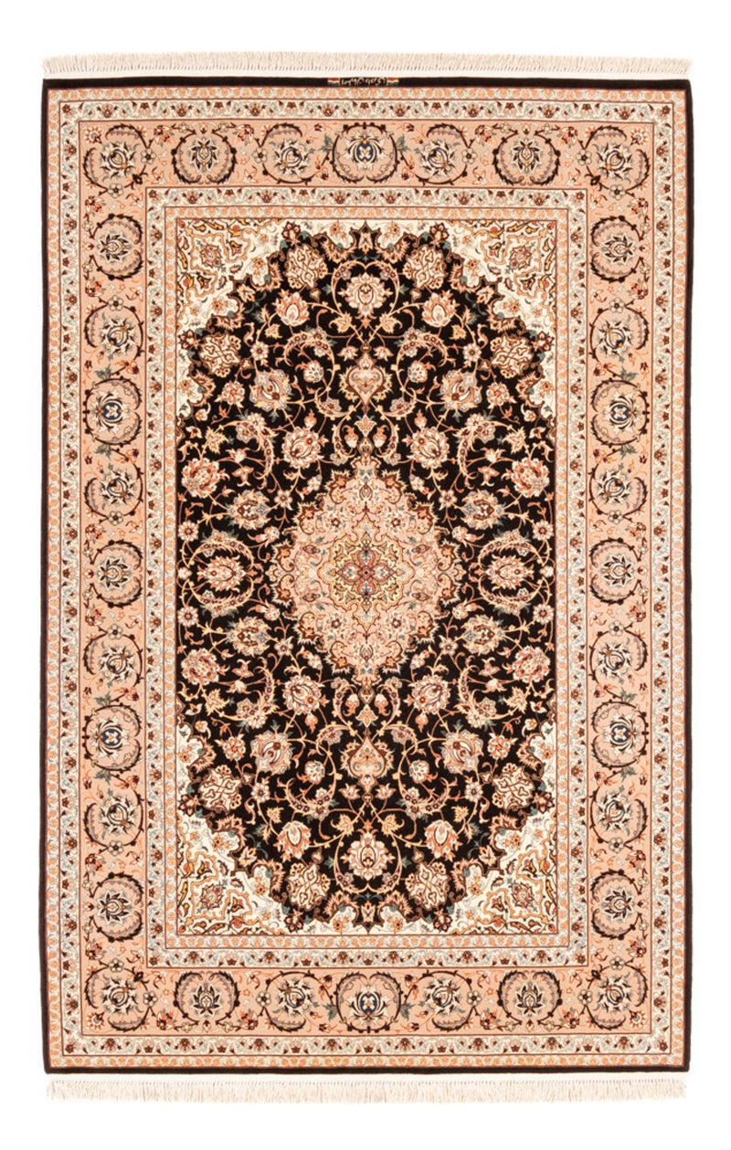 Tapis de couloir Tapis persan - Isfahan - Premium - 227 x 148 cm - bleu foncé