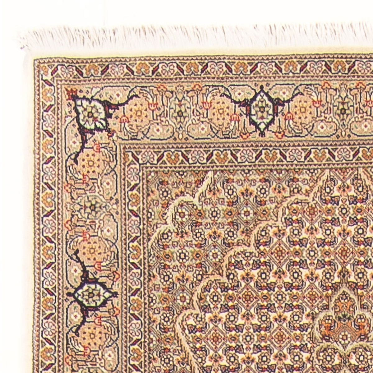 Tapis de couloir Tapis persan - Tabriz - Royal - 403 x 82 cm - beige