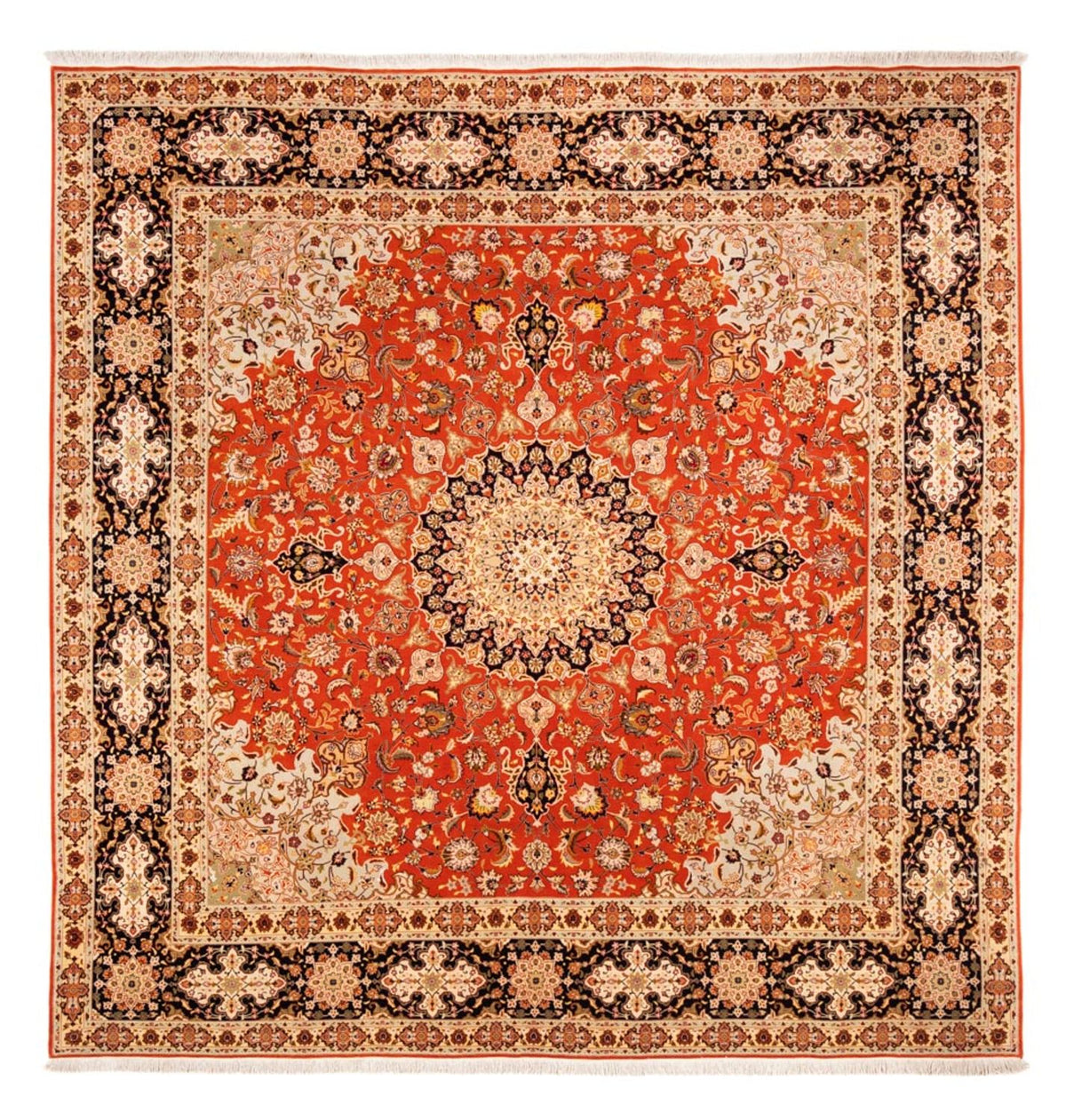 Tapis persan - Tabriz carré  - 253 x 249 cm - orange