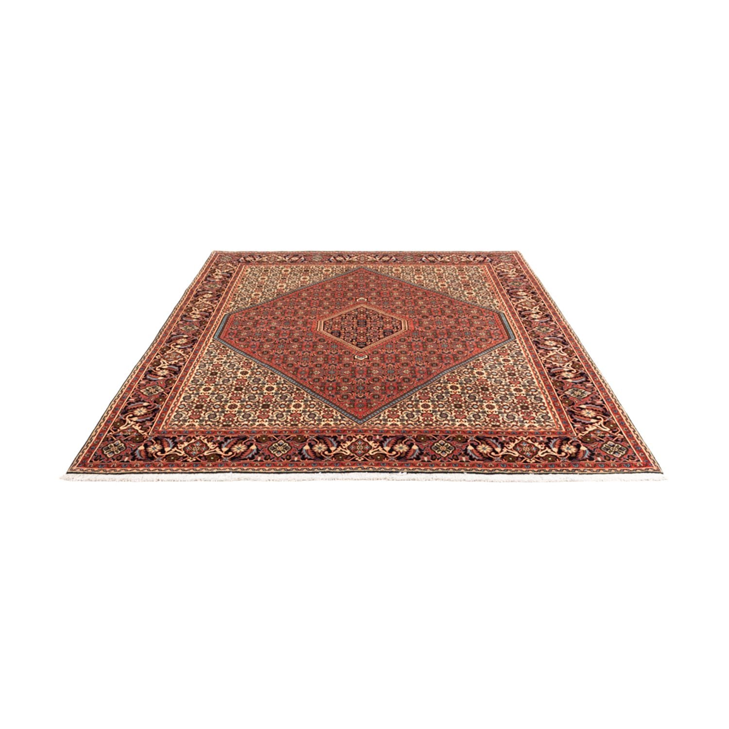 Tapis persan - Bidjar - 233 x 200 cm - rouge clair