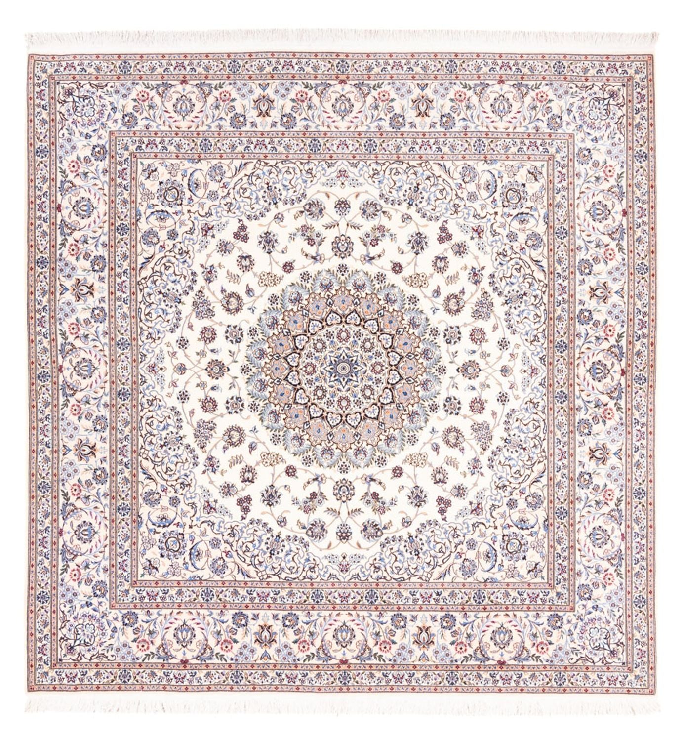 Tapis persan - Nain - Premium carré  - 203 x 201 cm - crème