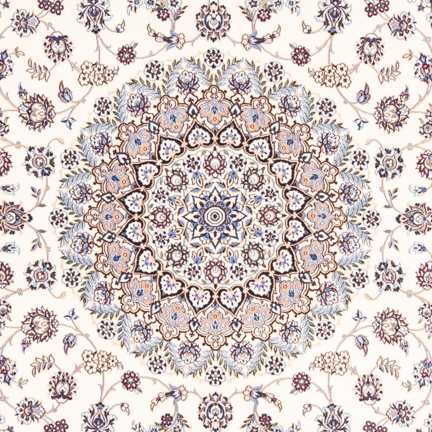 Tapis persan - Nain - Premium carré  - 203 x 201 cm - crème