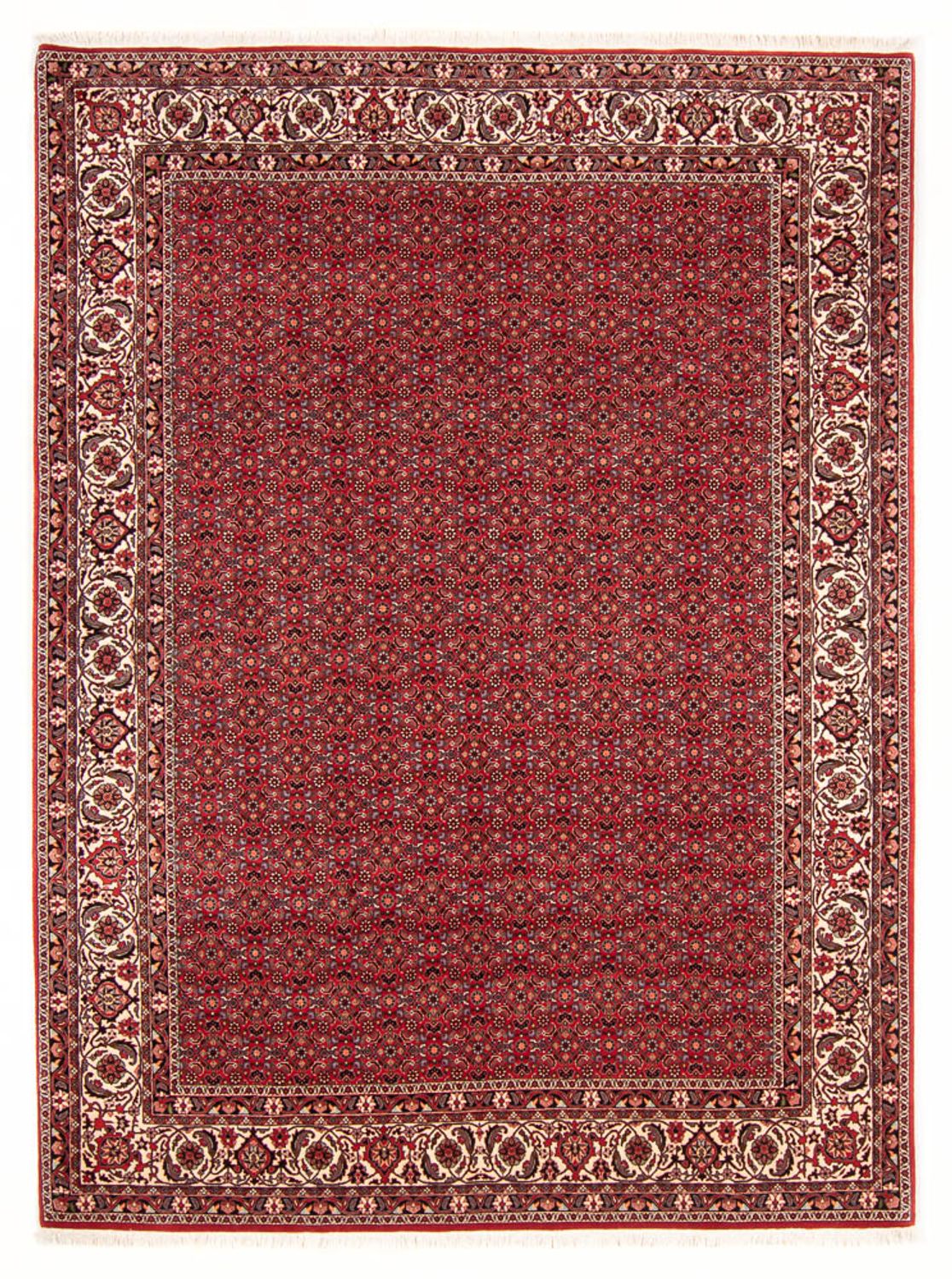Tapis persan - Bidjar - Royal - 272 x 217 cm - rouge foncé