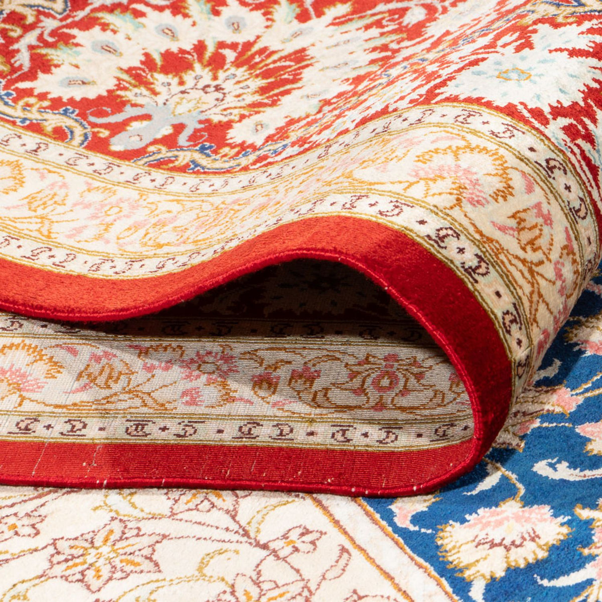 Tapis en soie - Ghom soie - Premium - 287 x 196 cm - bleu