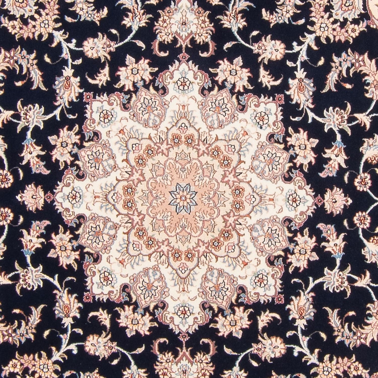 Tapis persan - Tabriz - Royal - 220 x 198 cm - bleu foncé