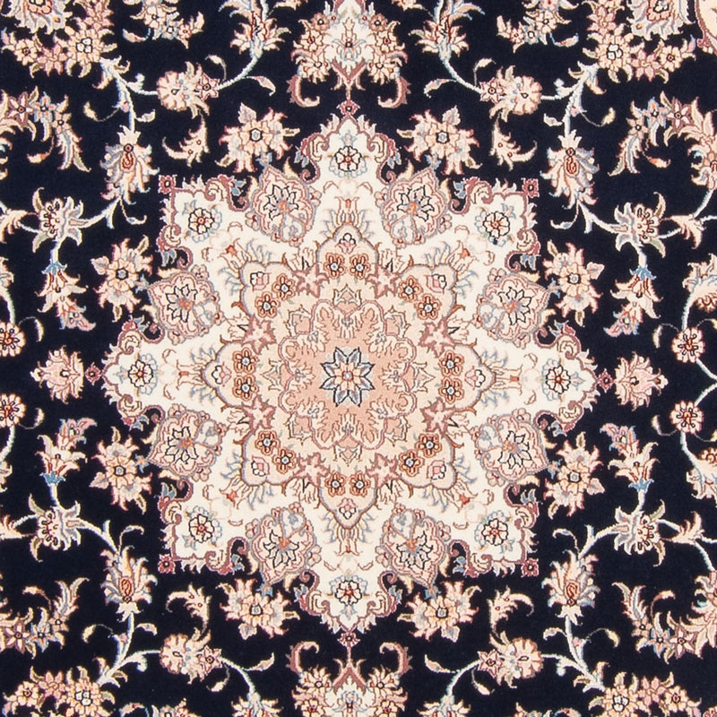 Tapis persan - Tabriz - Royal - 220 x 198 cm - bleu foncé