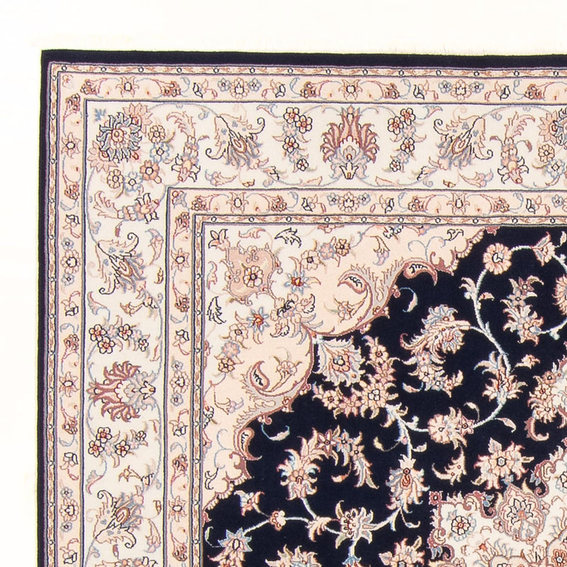 Tapis persan - Tabriz - Royal - 220 x 198 cm - bleu foncé