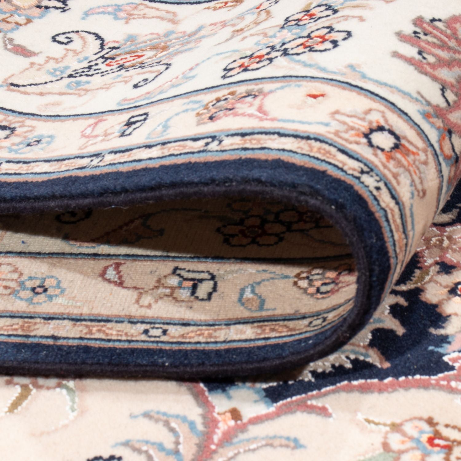 Tapis persan - Tabriz - Royal - 220 x 198 cm - bleu foncé