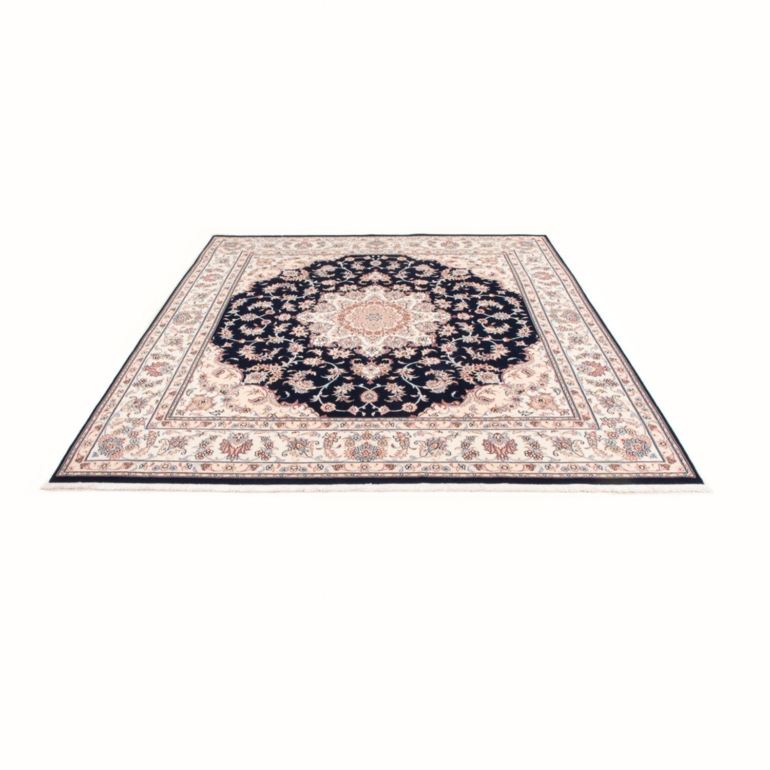 Tapis persan - Tabriz - Royal - 220 x 198 cm - bleu foncé
