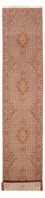 Tapis de couloir Tapis persan - Tabriz - Royal - 400 x 78 cm - beige