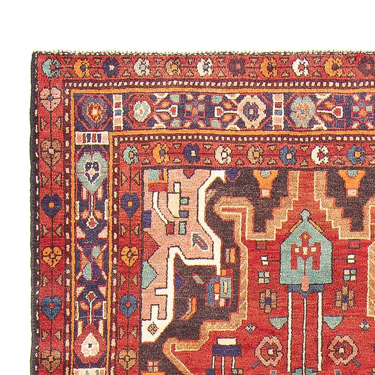 Tapis de couloir Tapis persan - Nomadic - 350 x 150 cm - rouge