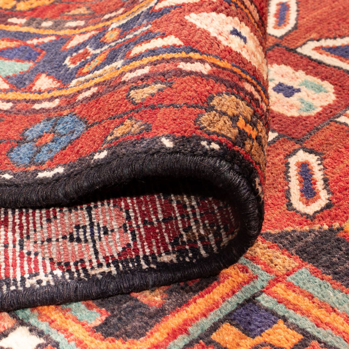 Tapis de couloir Tapis persan - Nomadic - 350 x 150 cm - rouge