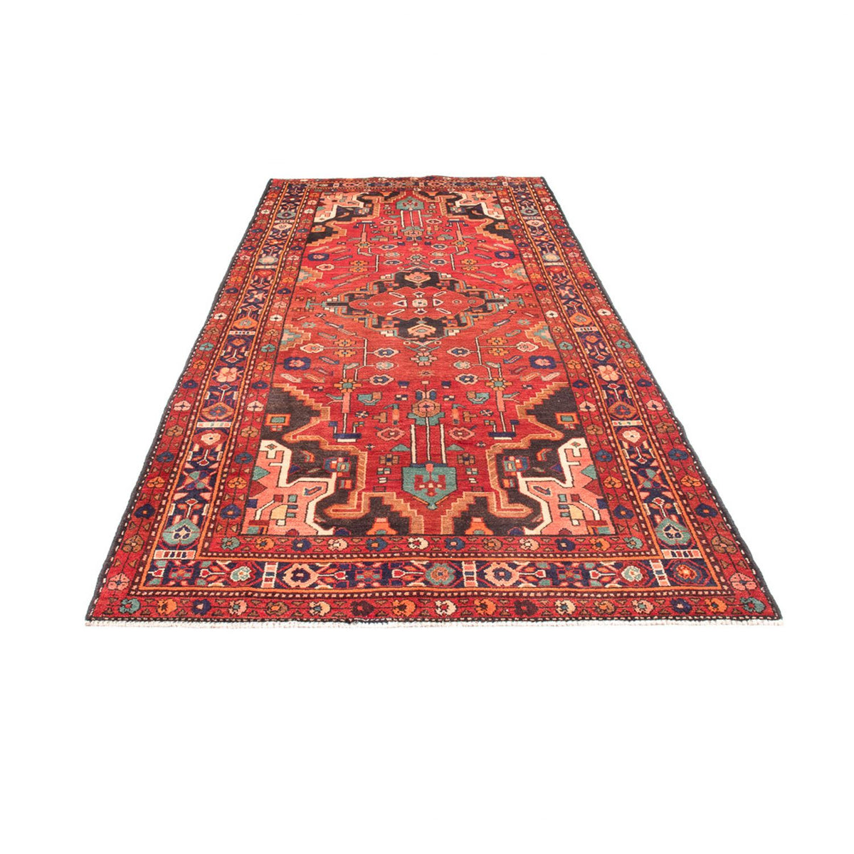 Tapis de couloir Tapis persan - Nomadic - 350 x 150 cm - rouge