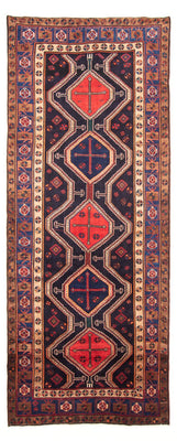 Tapis de couloir Tapis persan - Nomadic - 380 x 153 cm - bleu foncé