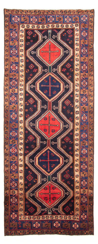 Tapis de couloir Tapis persan - Nomadic - 380 x 153 cm - bleu foncé