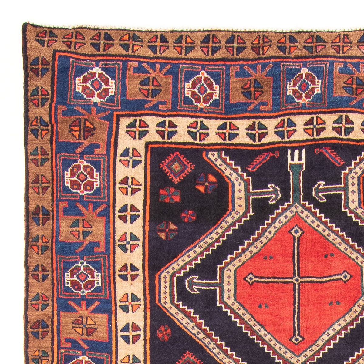 Tapis de couloir Tapis persan - Nomadic - 380 x 153 cm - bleu foncé