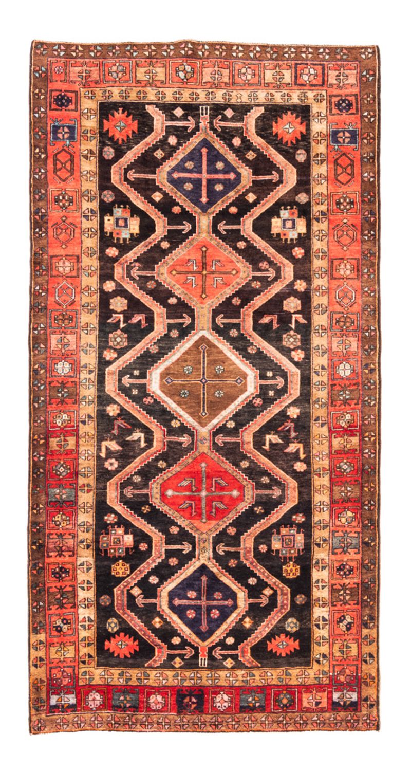 Tapis persan - Nomadic - 296 x 153 cm - bleu foncé