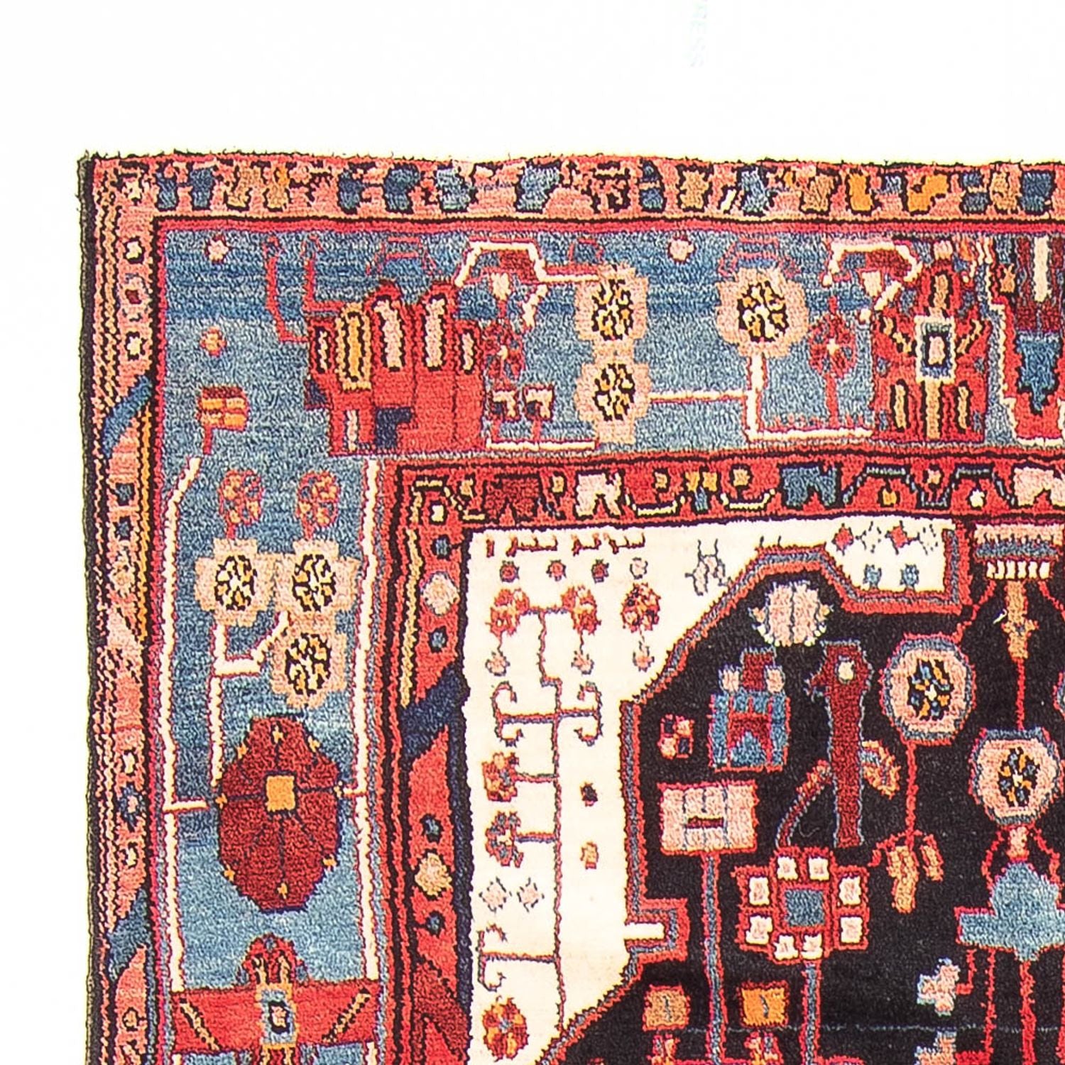 Tapis persan - Nomadic - 312 x 153 cm - bleu foncé