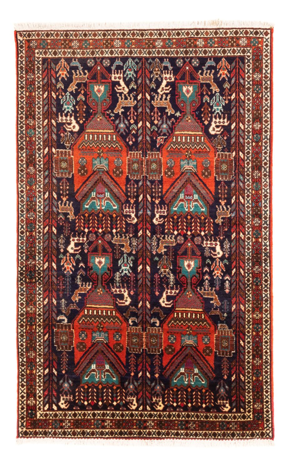 Tapis persan - Nomadic - 165 x 103 cm - rouge bordeaux