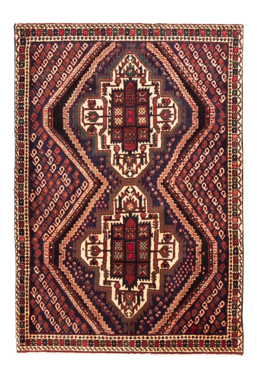 Tapis persan - Nomadic - 150 x 108 cm - rouge bordeaux
