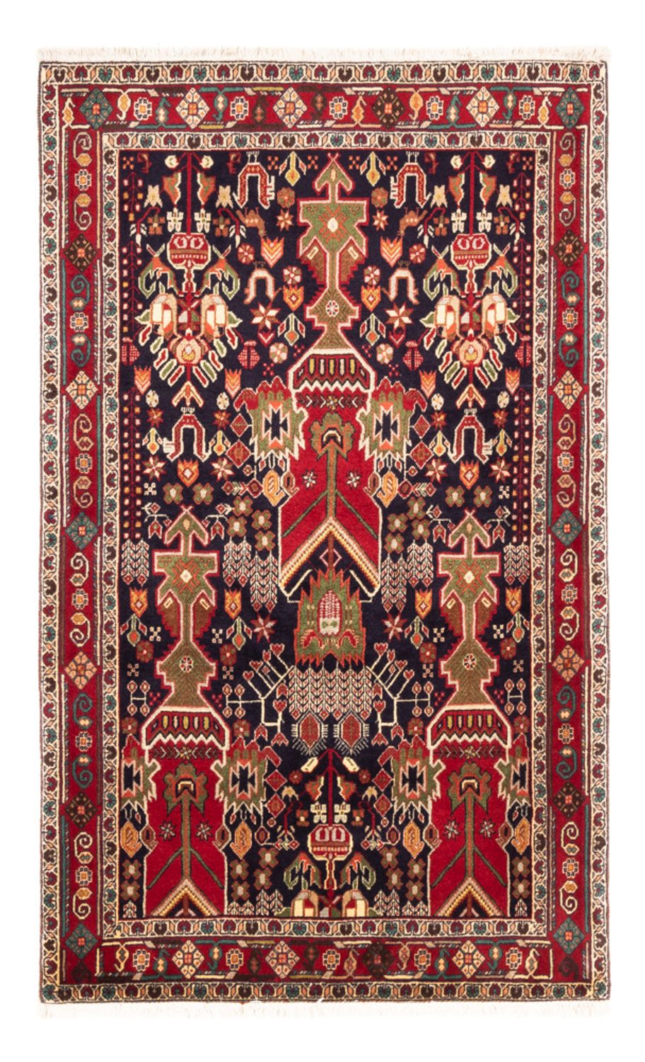 Tapis persan - Nomadic - 155 x 100 cm - rouge bordeaux