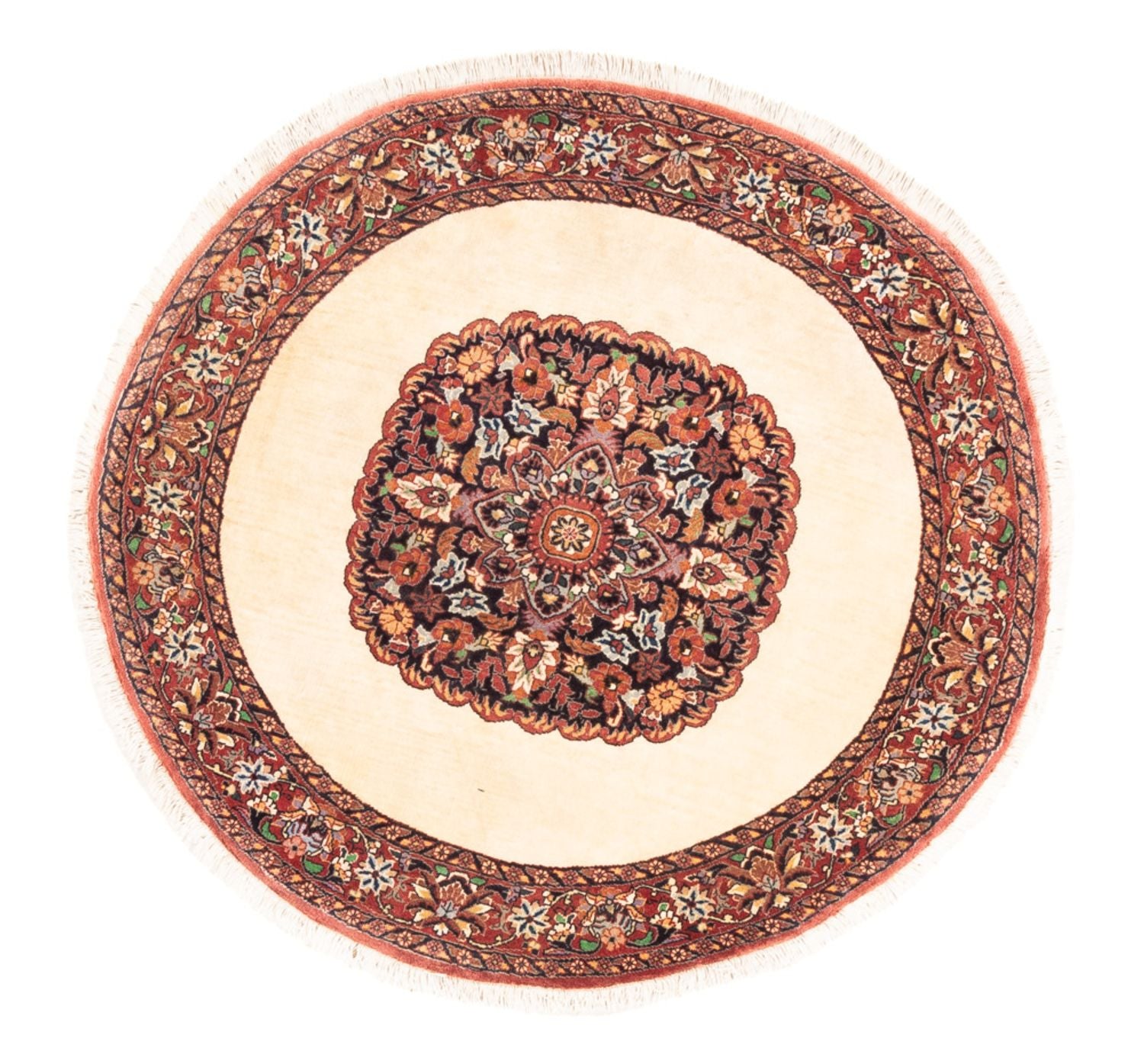Tapis persan - Bidjar ronde  - 100 x 100 cm - crème