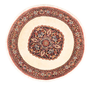 Tapis persan - Bidjar ronde  - 100 x 100 cm - crème