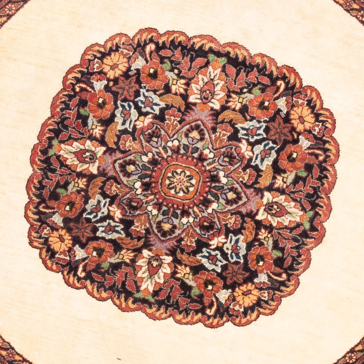 Tapis persan - Bidjar ronde  - 100 x 100 cm - crème