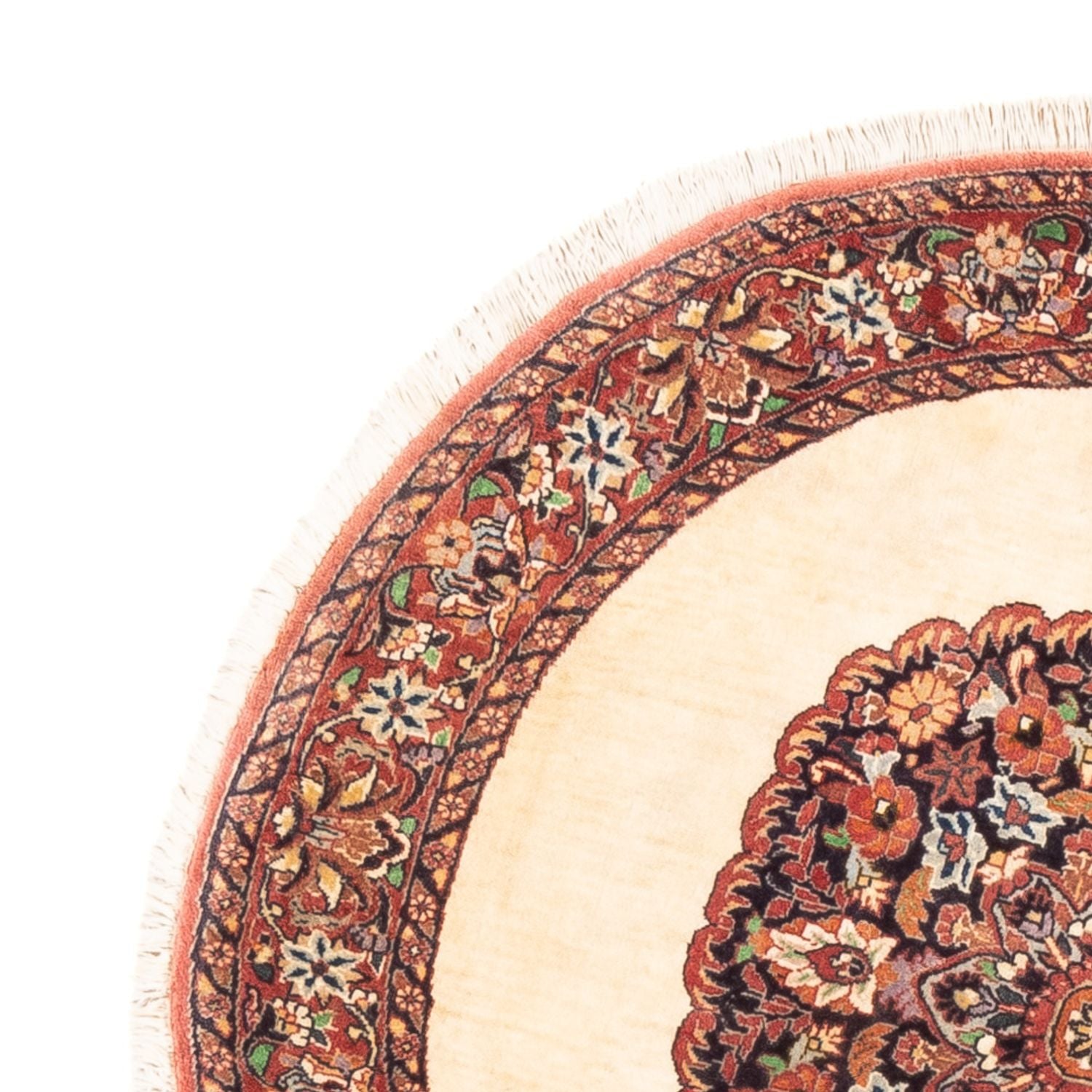 Tapis persan - Bidjar ronde  - 100 x 100 cm - crème