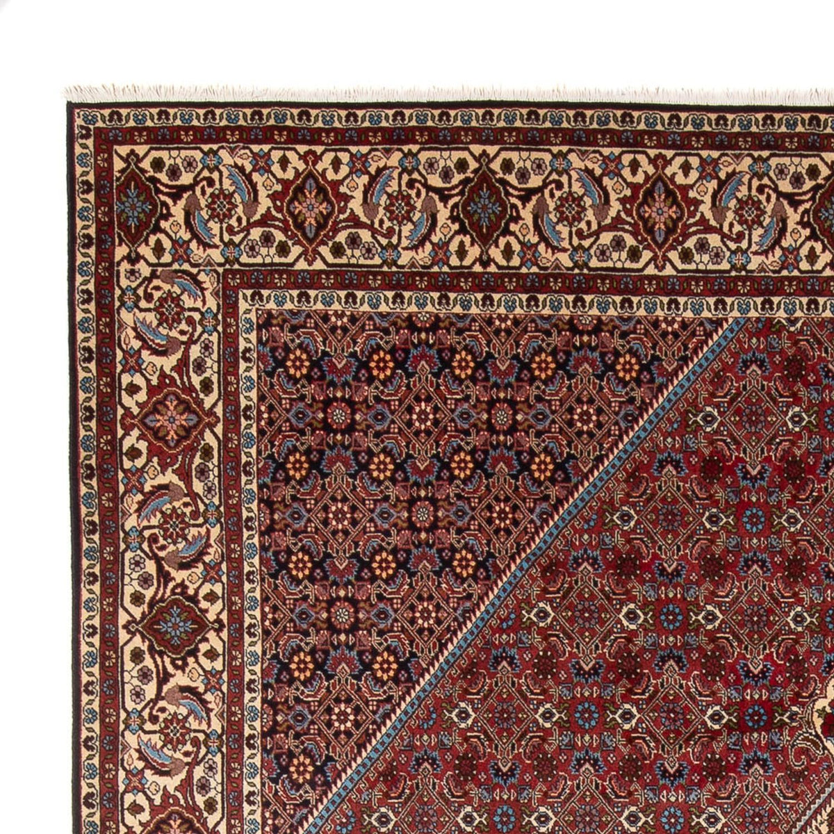 Tapis persan - Bidjar - 294 x 253 cm - rouge foncé