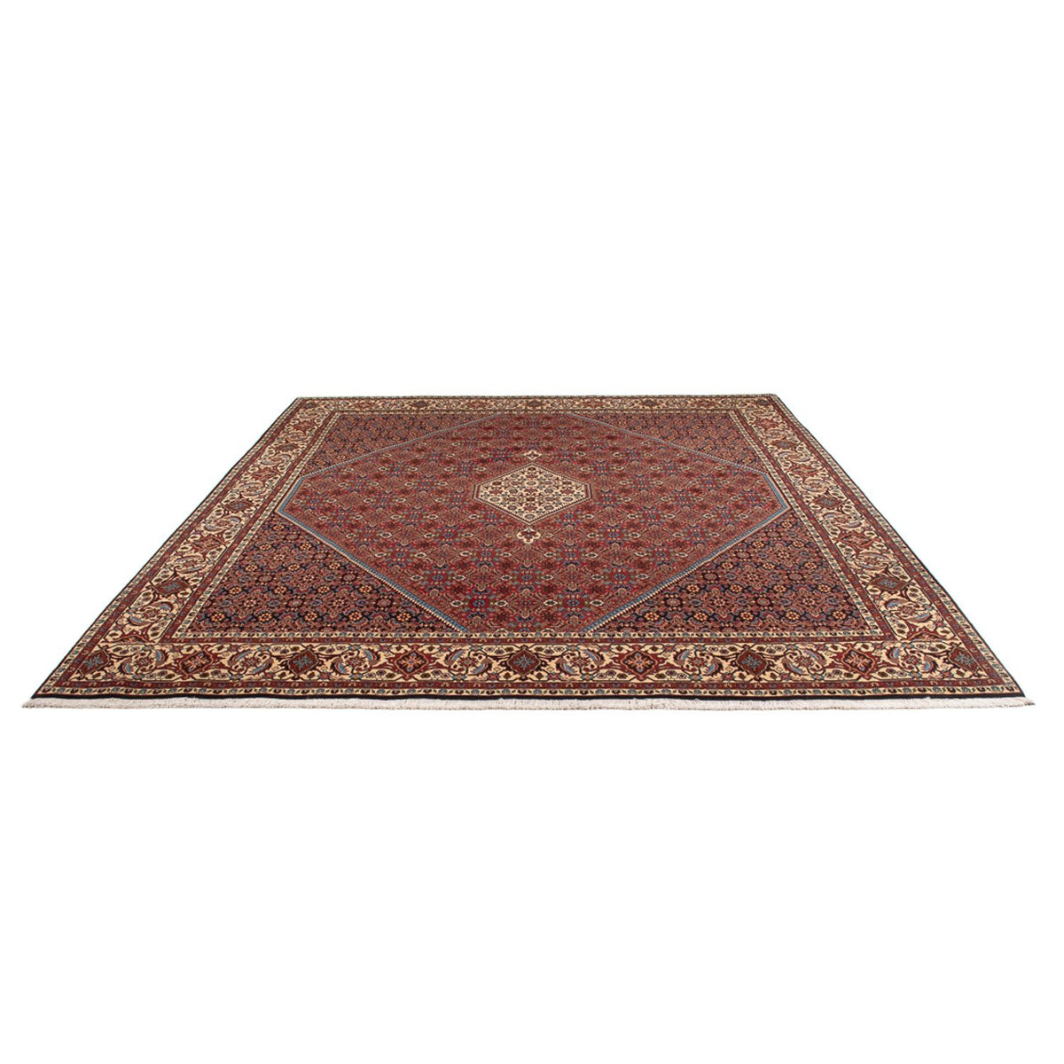 Tapis persan - Bidjar - 294 x 253 cm - rouge foncé