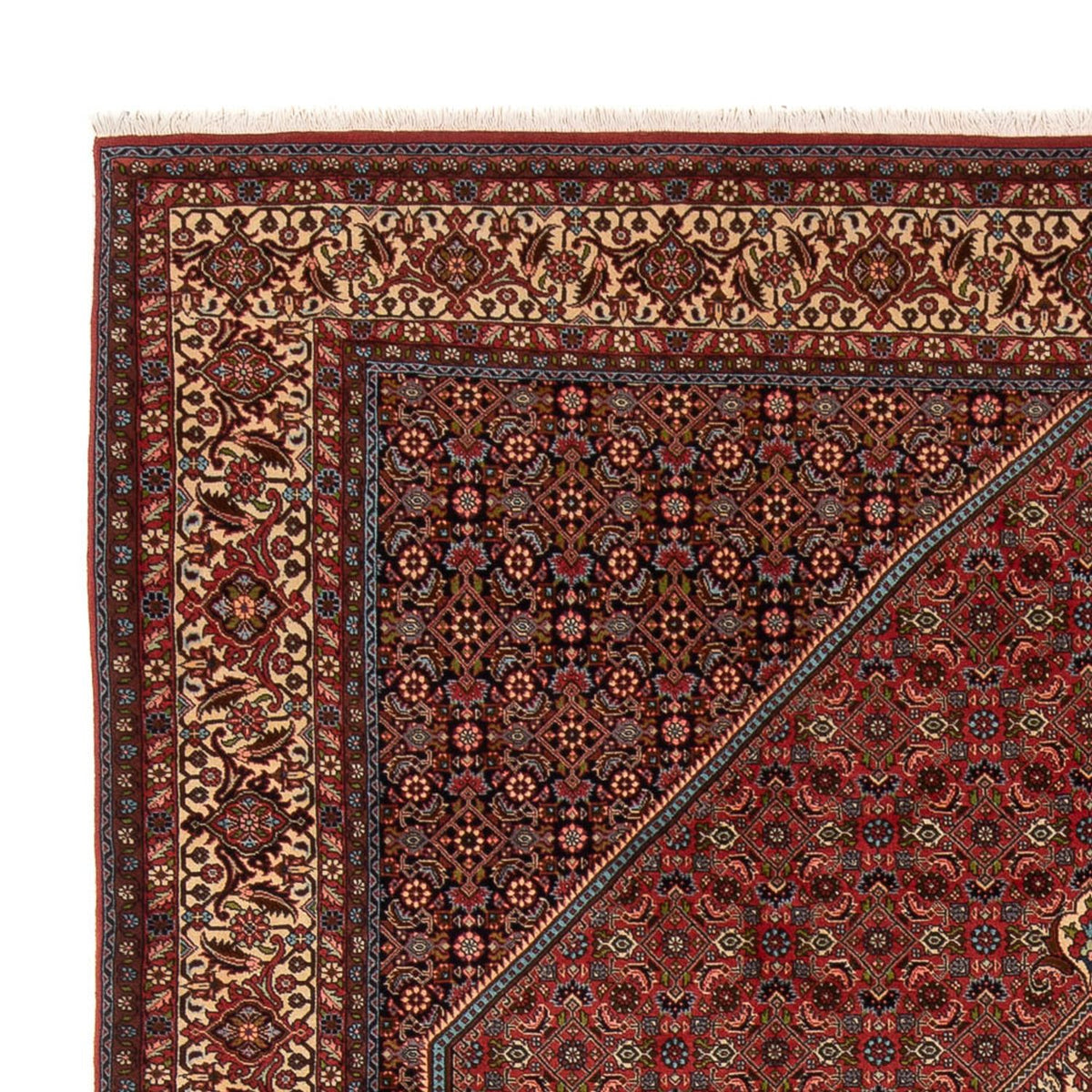 Tapis persan - Bidjar - 314 x 255 cm - rouge foncé