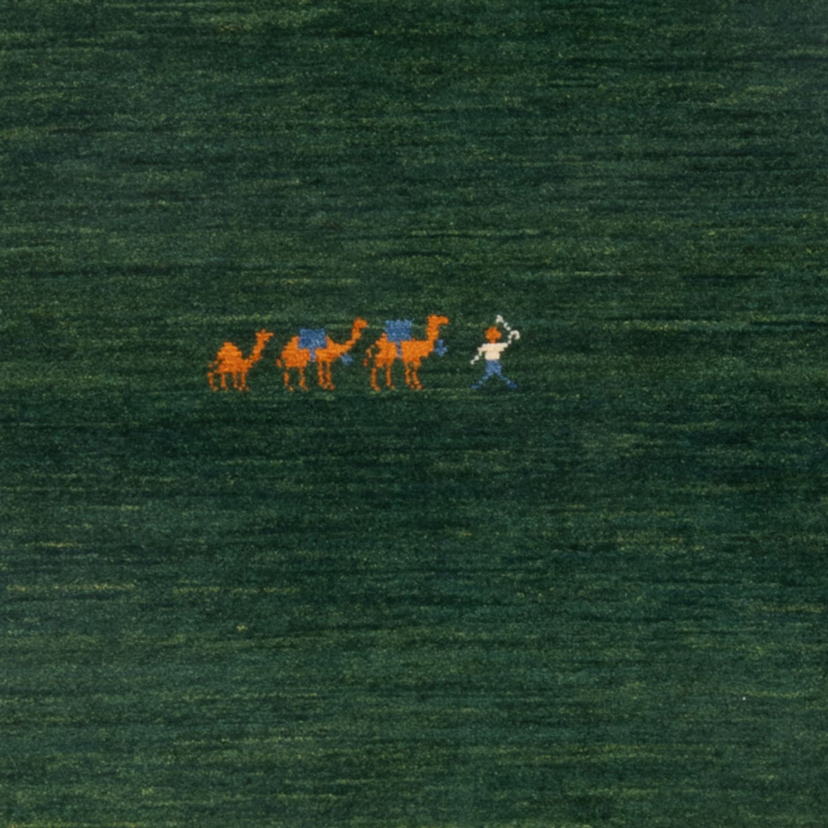 Tapis Gabbeh - Persan - 151 x 104 cm - vert foncé