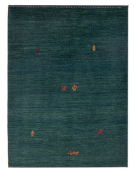 Tapis Gabbeh - Persan - 160 x 104 cm - bleu pétrole