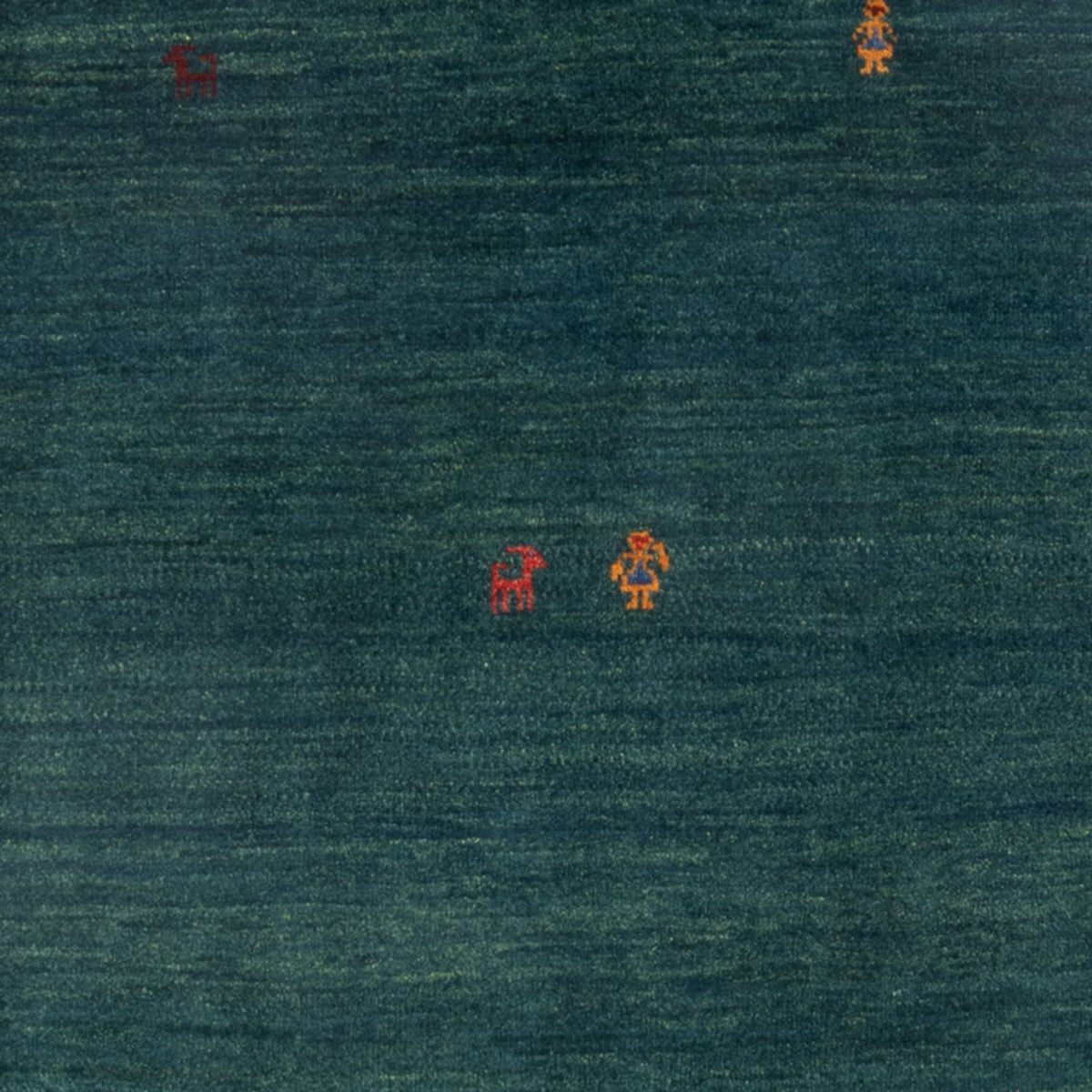 Tapis Gabbeh - Persan - 160 x 104 cm - bleu pétrole