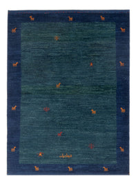 Tapis Gabbeh - Persan - 139 x 100 cm - bleu pétrole