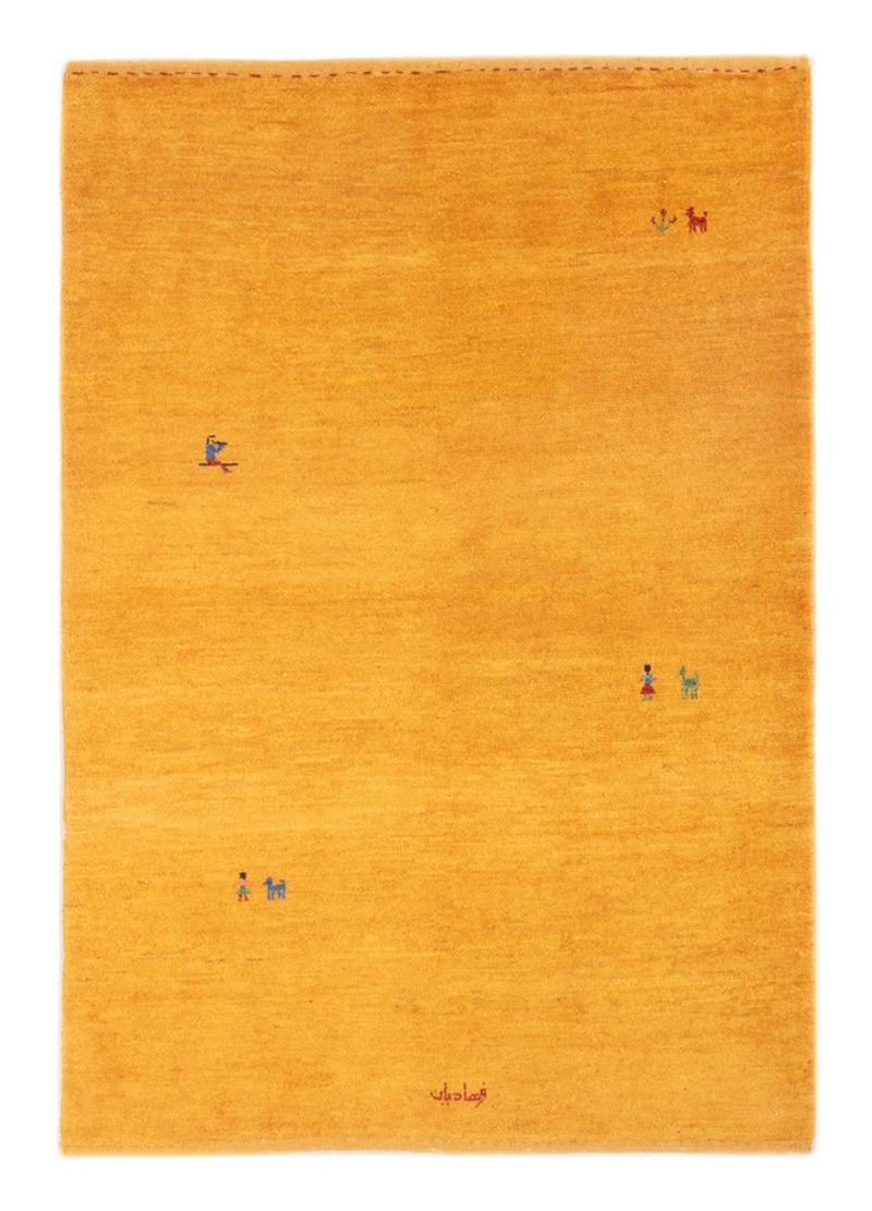 Tapis Gabbeh - Persan - 147 x 100 cm - or