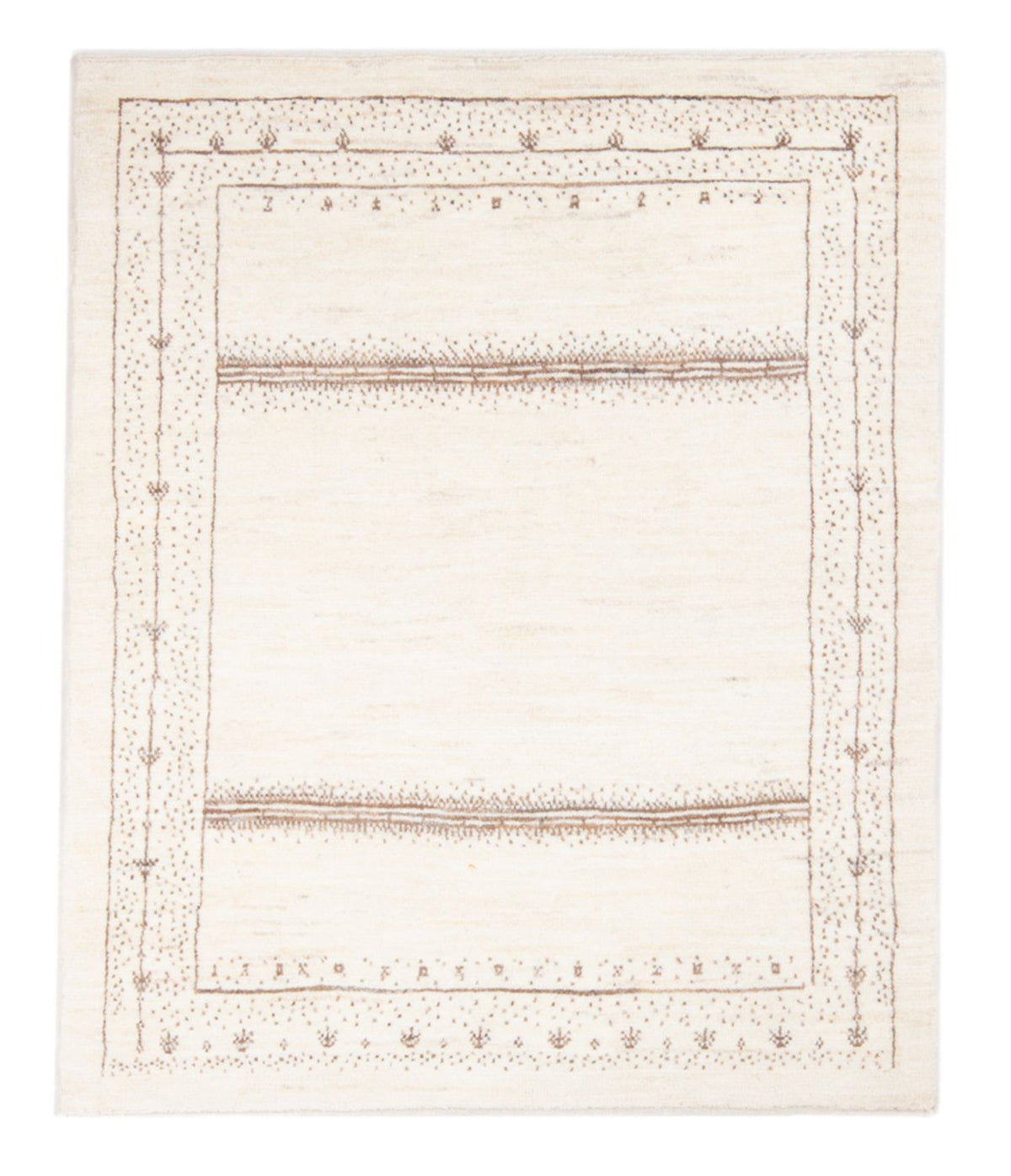 Tapis Gabbeh - Persan - 142 x 100 cm - blanc