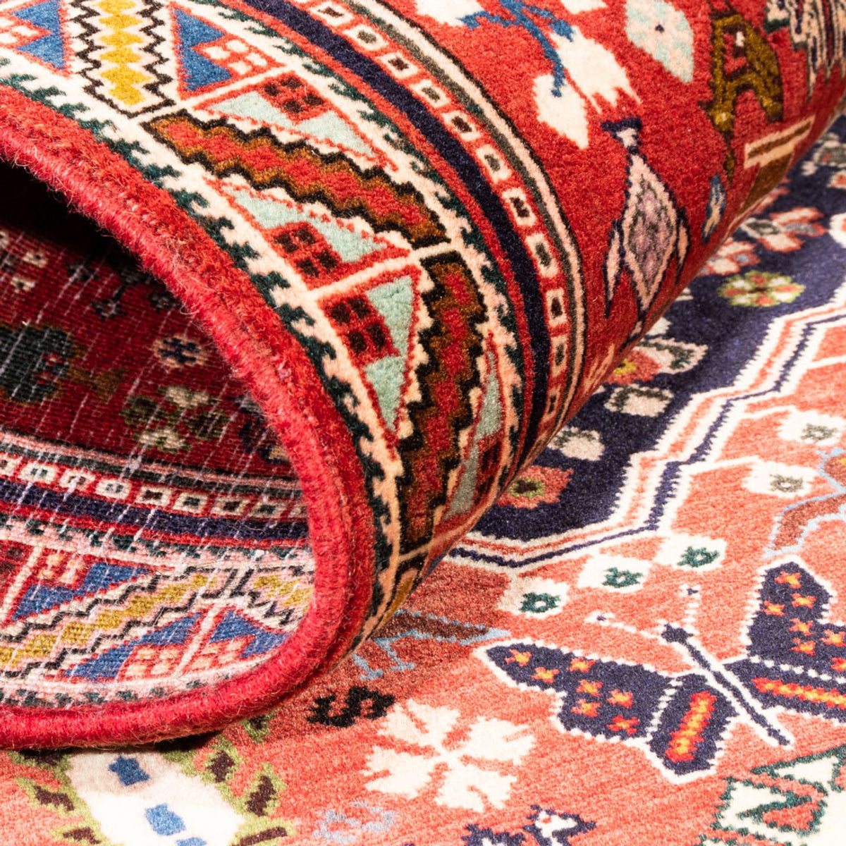 Tapis de couloir Tapis persan - Nomadic - 200 x 80 cm - rouge