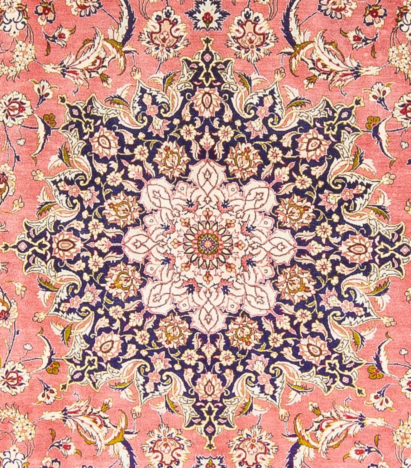 Tapis en soie - Ghom soie - Premium carré  - 247 x 247 cm - rouge clair