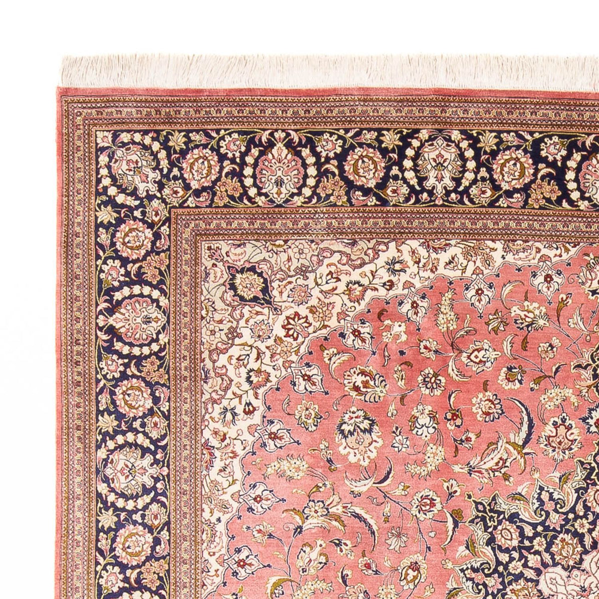 Tapis en soie - Ghom soie - Premium carré  - 247 x 247 cm - rouge clair