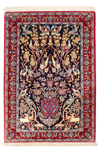 Tapis persan - Isfahan - Premium - 106 x 72 cm - bleu foncé