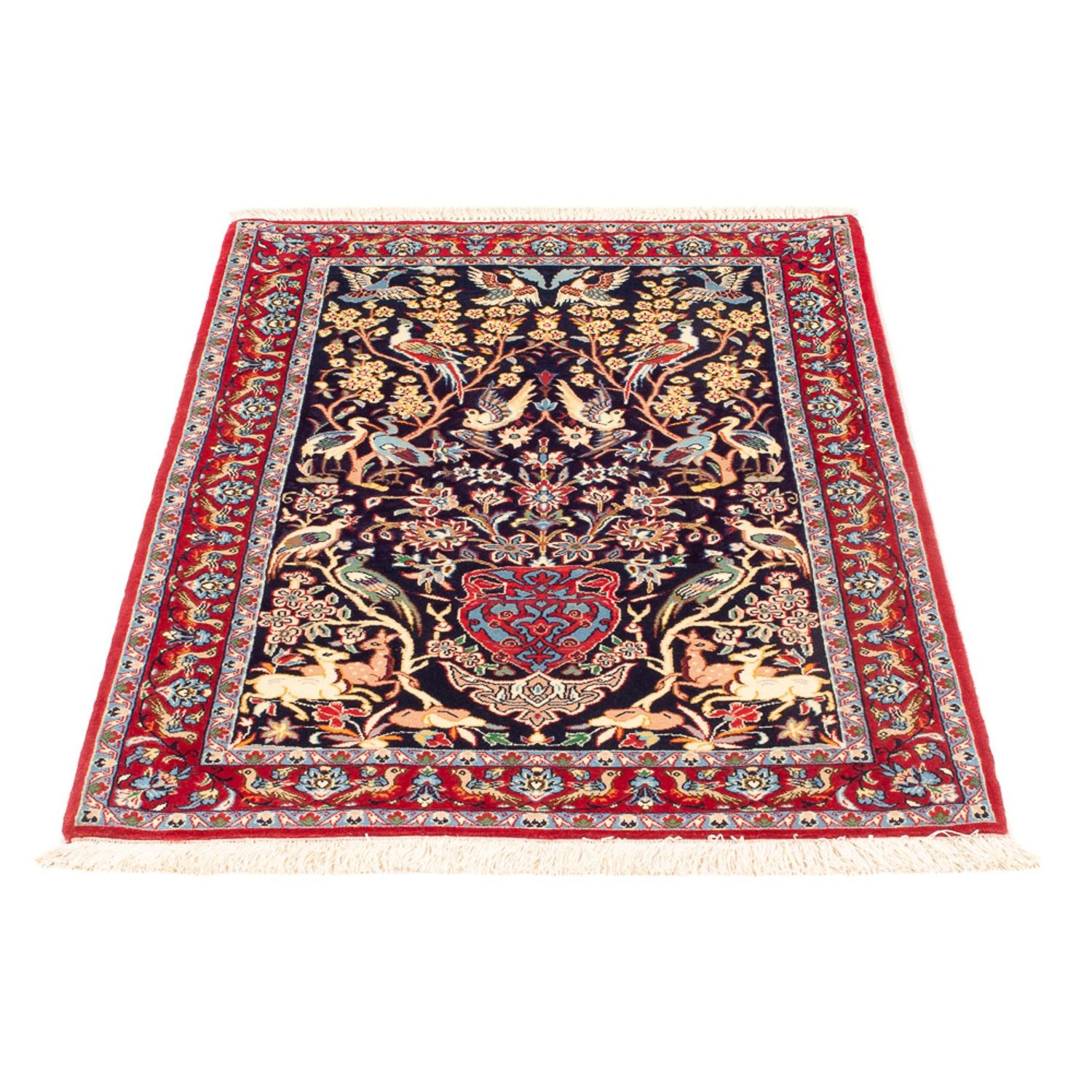 Tapis persan - Isfahan - Premium - 106 x 72 cm - bleu foncé