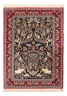 Tapis persan - Isfahan - Premium - 98 x 70 cm - bleu foncé